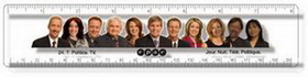 Custom .060 Clear Plastic Rulers, InkJet Full Color + white / Round corners, 1.75" W x 8.25" L x 0.06" Thick
