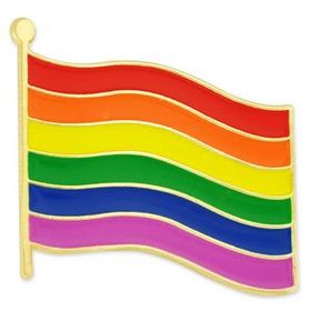 Blank Rainbow Flag / Gay Pride Lapel Pin, 7/8" L X 3/4" H