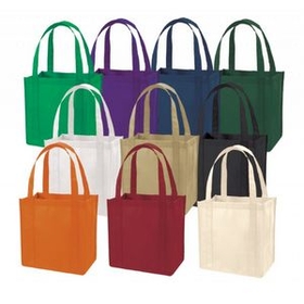 Custom Non Woven Tote Bag w/ Plastic Bottom Insert (12"x13"x8")