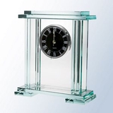 Custom Jade Glass Royal Palace Clock, 8 5/8