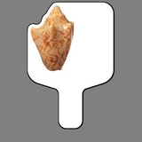 Custom Hand Held Fan W/ Full Color Conch Seashell, 7 1/2