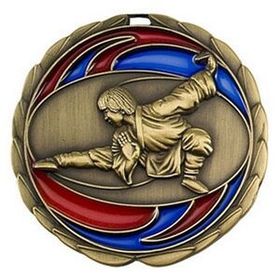 Custom 2 1/2" Color Epoxy Medallion Martial Arts In Gold