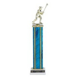 Custom Blue Splash Column Trophy w/Figure Mount (17