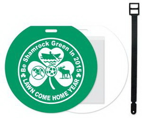 Custom Jumbo Round Slip-In Pocket Plastic Golf Bag Tag, 5" Diameter x 0.04" Thick