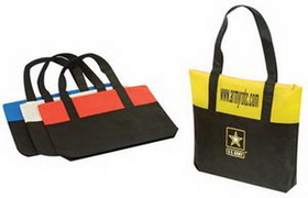 Custom Non-Woven Tote Bag with Zipper (18-1/2"x15"x3")