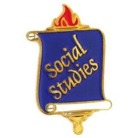 Blank School - Social Studies Pin, 7/8" W