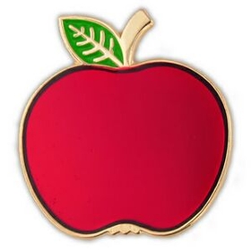 Blank Red Apple Pin, 7/8" W
