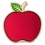 Blank Red Apple Pin, 7/8" W, Price/piece