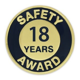 Blank Safety Award Pin - 18 Year, 3/4" W x 3/4" H