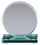 Blank Premium Jade Glass Circle Award Mounted on Glass Base (4"x4 1/2"), Price/piece
