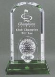 Blank Crystal Golf Award w/ Green Crystal Base (4 1/2