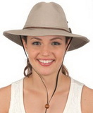 Custom Vintage Washed Cotton Aussie Hat with Chin Cord