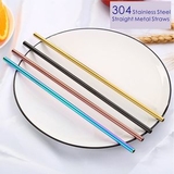 Custom Colorful Straight Metal Straws, 10.5 Inch Length, 0.25 Inch Diameter, 266*6 MM, 0.25