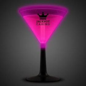 Custom 9 Oz. Glow Martini Glass - Pink