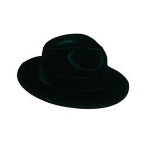 Custom Black Velour Fedora Hat
