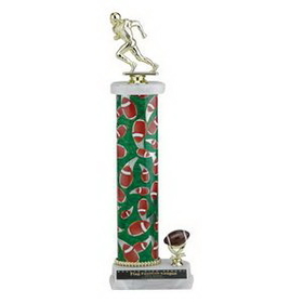 Custom Single Column Football Trophy w/Figure & Sport Trim (16")