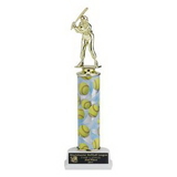 Custom Single Column Softball Trophy w/Figure (13 1/2