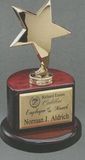 Blank Rising Star Cast Metal Trophy on Rosewood Base (4 1/4