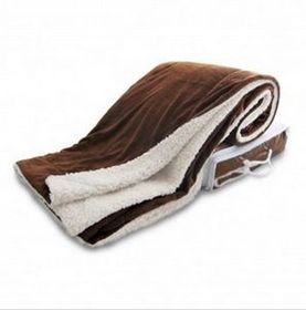 Blank Oversized Micro Mink Sherpa Blanket - Chocolate, 60" W X 72" L