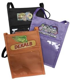 Custom Full Color multi pocket Neck Wallet w/ adjustable Lanyard, 6.75" H x 5.25" W
