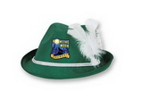 Forest Green Vel-Felt Alpine Hat w/ Custom Shaped Faux Leather Icon