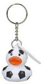 Custom Rubber Soccer Ball Duck Keychain