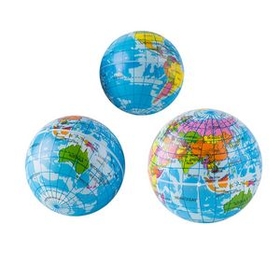 Blank Globe Stress Ball, 3" Diameter