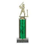 Custom Green Splash Column Trophy w/Figure Mount (8 1/2