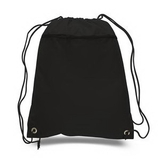 Blank Polyester drawstring bag with outside zipper pocket, 15