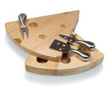 Picnic Time Custom Swiss Wedge Shaped Swivel Cutting Board w/ 3 Cheese Tools, 10