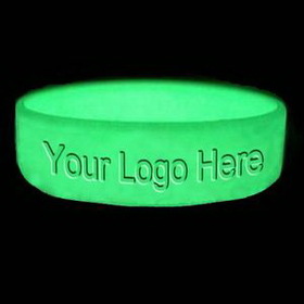 Custom 1" Glow-in-the-Dark Debossed Silicone Wristbands