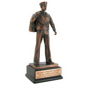 Custom 11 1/2" Navy Seaman Trophy, Electroplated in Bronze