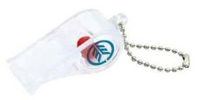 Custom Translucent Clear Whistle w/Color Bead Key Chain