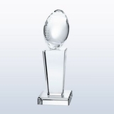 Custom Crystal Football On Pedestal Base Trophy, 3-1/2