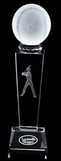 Custom Baseball 3-D Crystal Sport Trophy