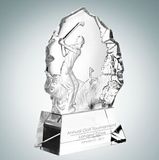 Custom Male Golfer Thriving Optical Crystal Molten Glass Award (7 1/2