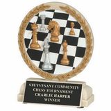 Custom Chess Stone Resin Trophy w/ Engraving Plate