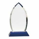 Custom Ellegance Crystal Award with Blue Crystal Base (SCREENED)