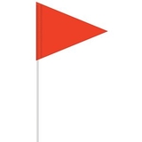 Blank Solid Color Orange Pennant Field Flag w/White Staff, 9