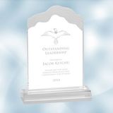 Custom Clear Frosted White Cap Edge Acrylic Award (Large), 8 5/8