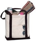 2 Tone Canvas Boat Bag with Snap Closure - Blank (17