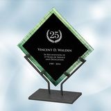 Custom Green Galaxy Acrylic Plaque Award w/Iron Stand (Small), 7 3/4