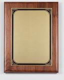 Blank Walnut Plaque w/ Brush Brass Plate & Square Corners (8