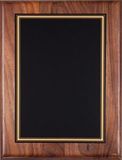 Blank Walnut Plaque w/ Gold Border & Black Engraving Plate (11