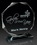 Custom Clear Octagon Glass Award w/ Black Glass Base, 6" W x 6 3/8" H x 2" D, Price/piece