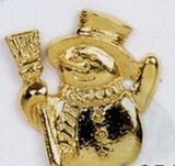 Custom Snowman w/ Broom Stock Cast Pin