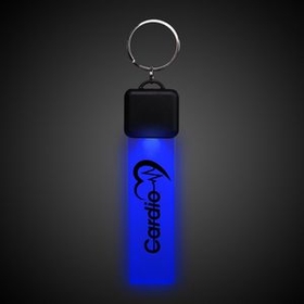 Custom Blue LED Key Chain, 4.25" H x 1" W