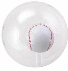 Custom 16" Inflatable Transparent Beach Ball W/ Inflatable Baseball Insert