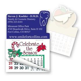 Tooth Shape Custom Printed Calendar Pad Sticker With Tear Away Calendar, 4" L X 3" W