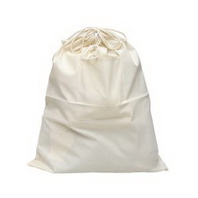 Blank Cotton Small Laundry Bag with front pocket, 18" W x 24" H